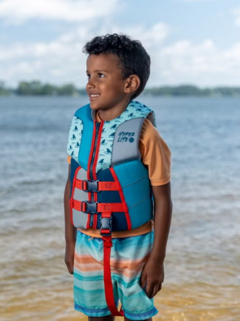 Hyperlite Child Life Vest Blue 33 To 55 Lbs Zipper Closure USCG Approved. NWT